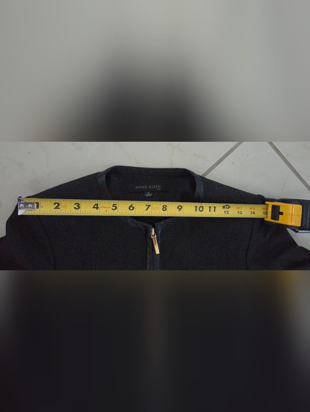 Anne Klein Jacket Size 2 Black Moto Office Alt Edgy Tailored Minimalist - Picture 9 of 10